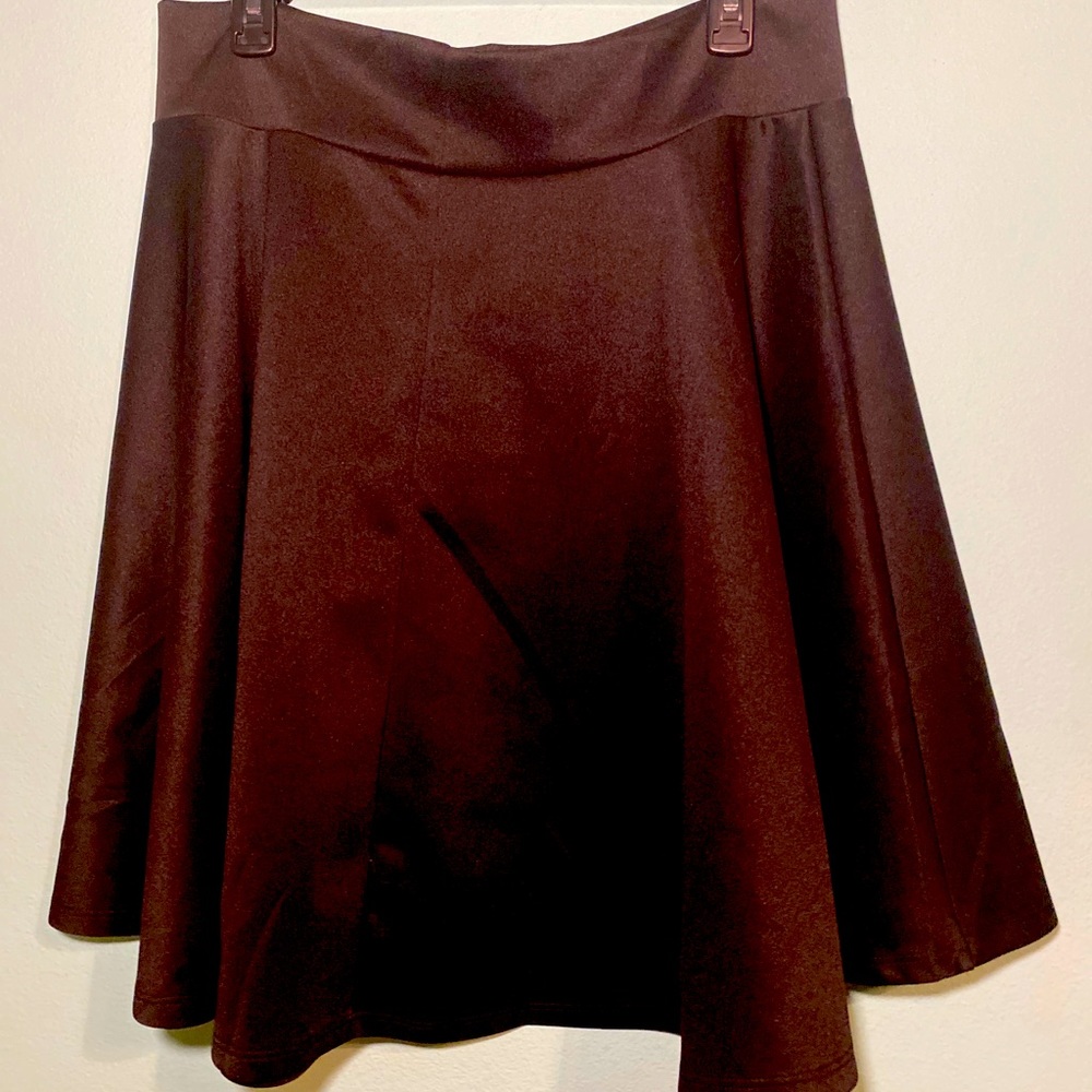 Black high waisted skater skirt